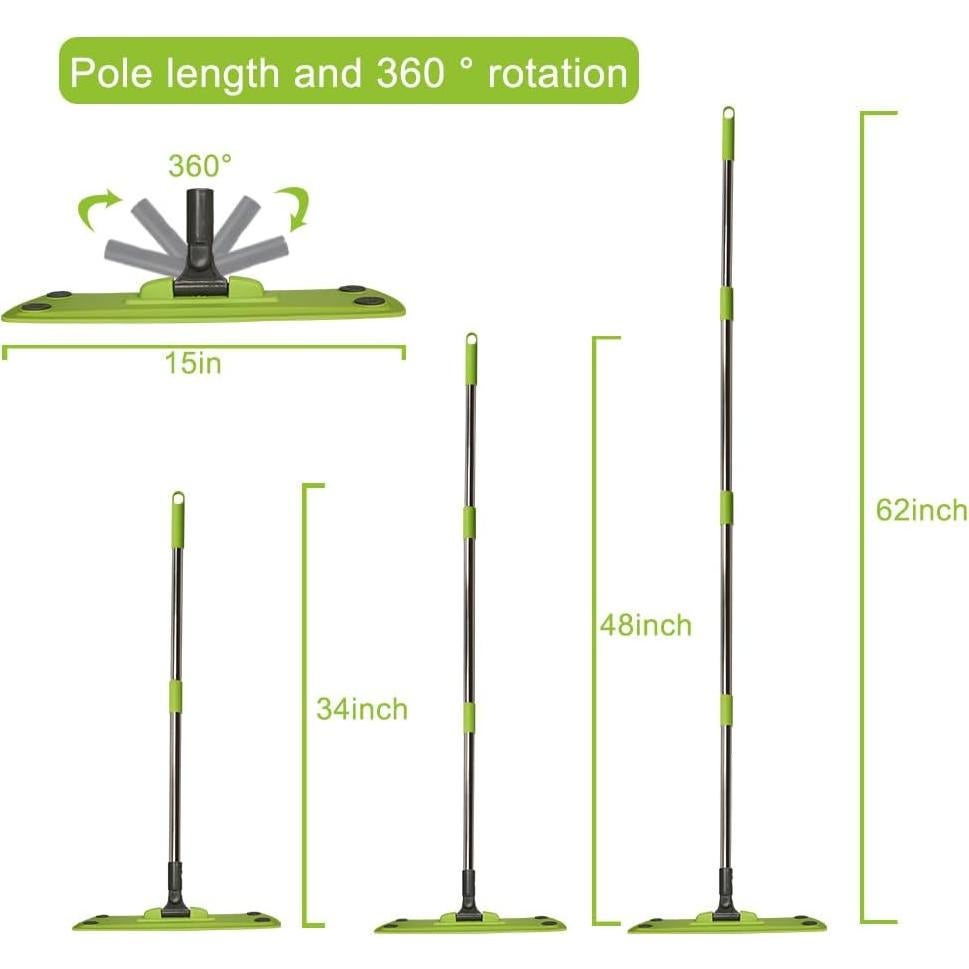 Mopa de Microfibra CHANHOO con 5 Hojas Desechables y 2 Almohadillas