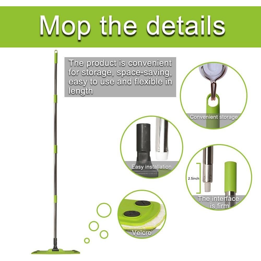 Mopa de Microfibra CHANHOO con 5 Hojas Desechables y 2 Almohadillas