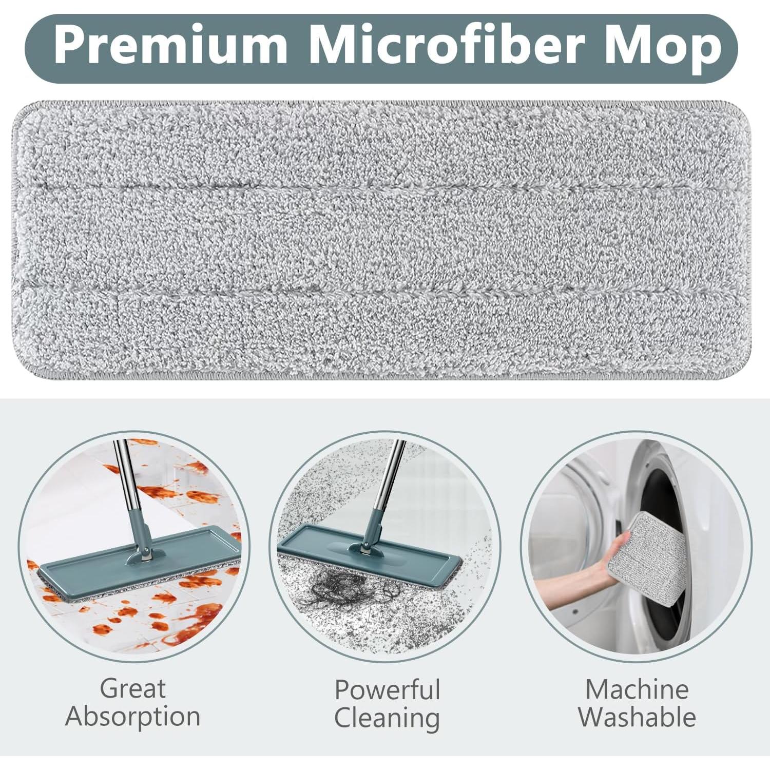 Juego de trapeador y cubo Aifacay con escurridor 4 almohadillas