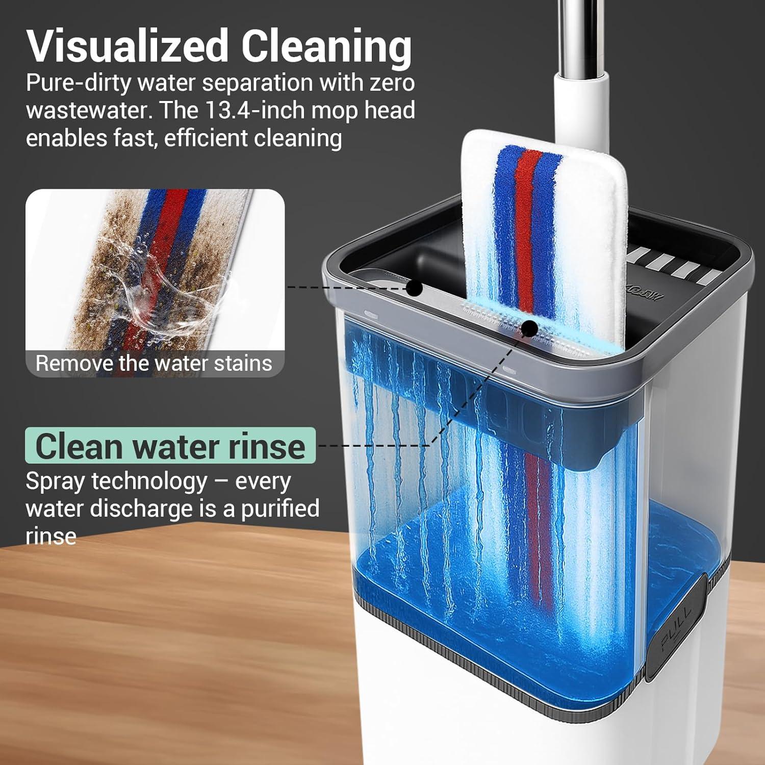 Juego de trapeador y cubo autolimpiante Bluearks 9.5L