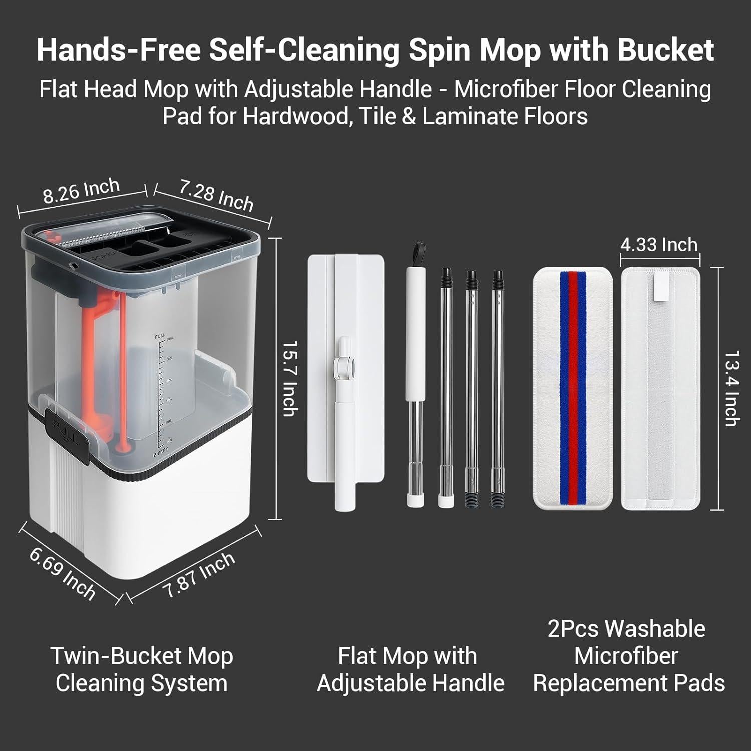 Juego de trapeador y cubo autolimpiante Bluearks 9.5L