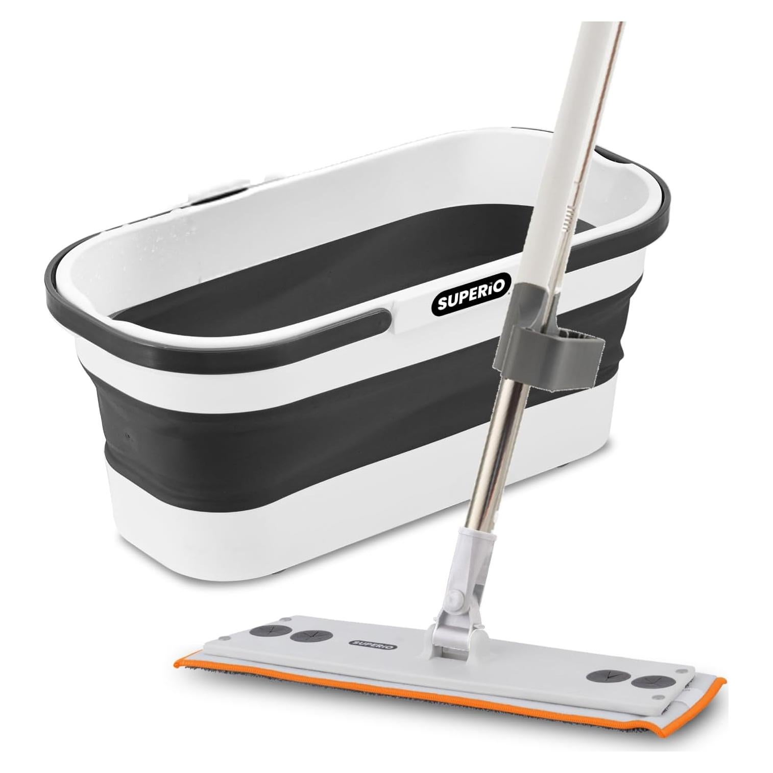 Cubeta Plegable Superio 10L con Mop Microfibra Autoescurridor