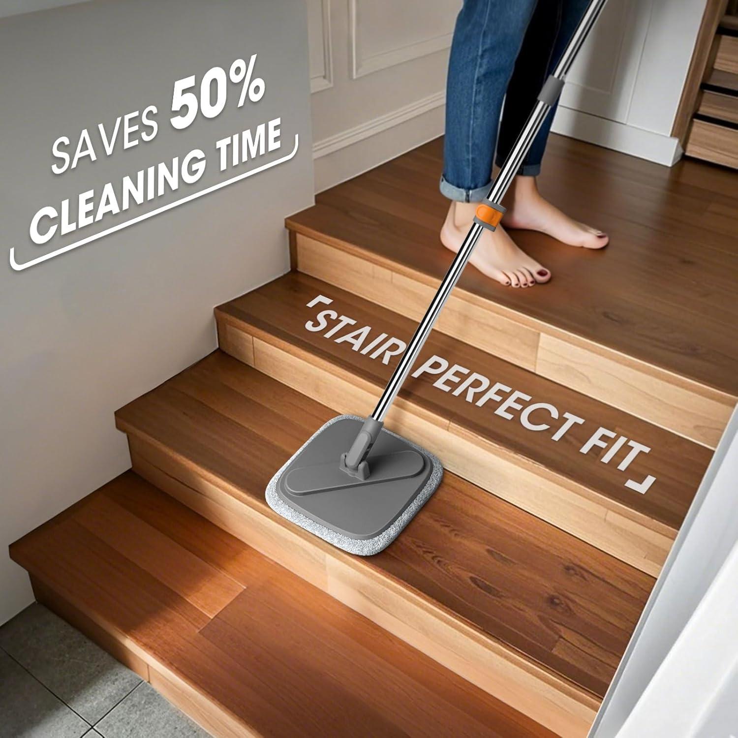 Juego de Mopas Giratorias BOMIDI con Cubo y 4 Almohadillas