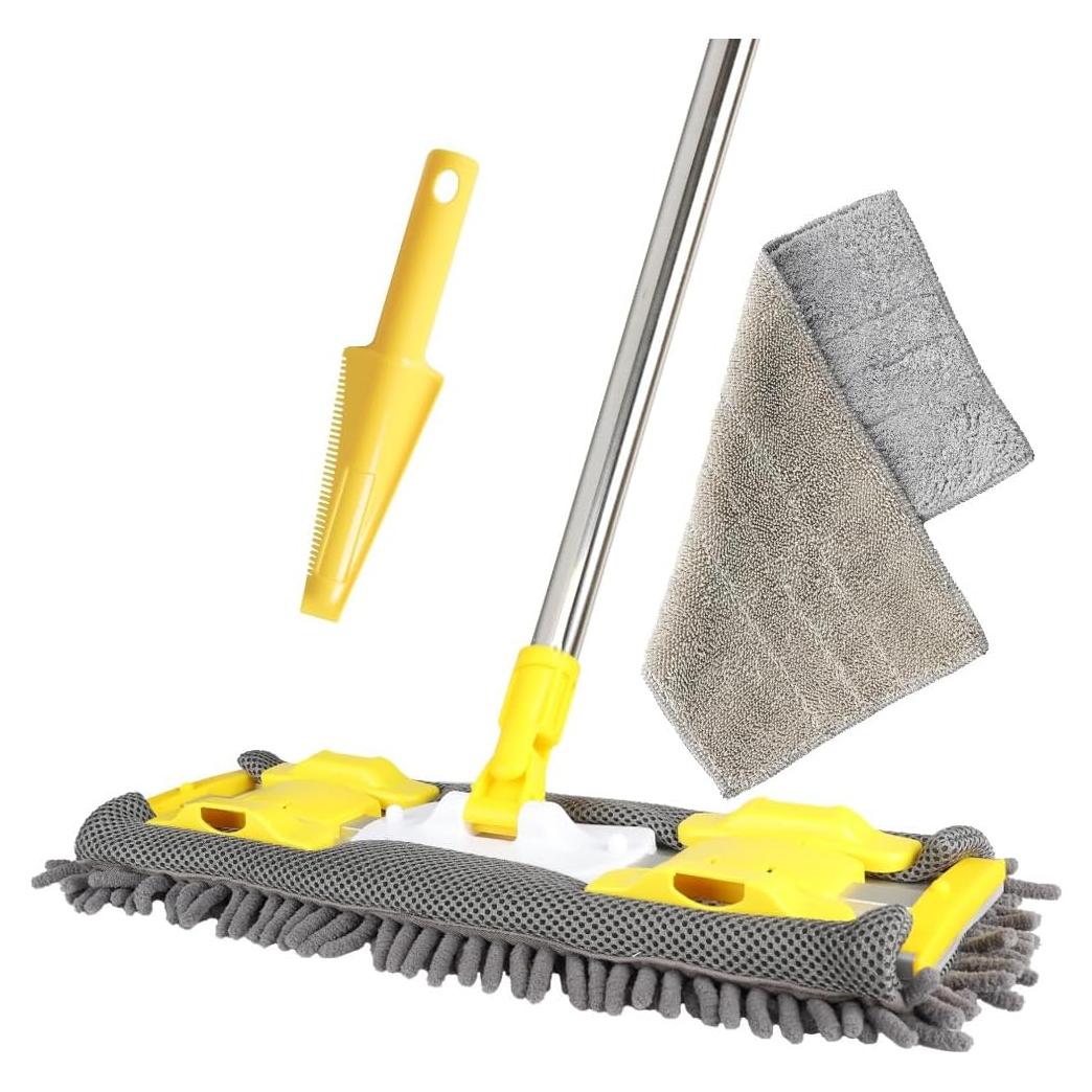 Mopa plana Gloffer con almohadillas lavables y mango ajustable