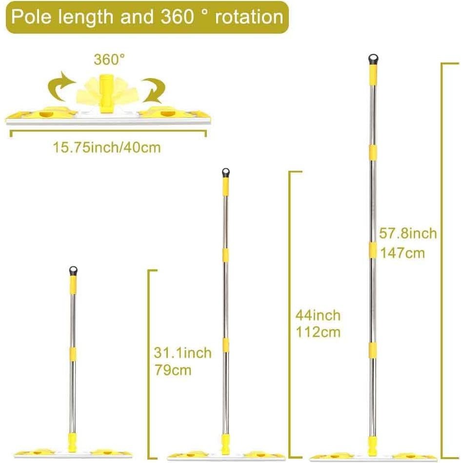 Mopa plana Gloffer con almohadillas lavables y mango ajustable