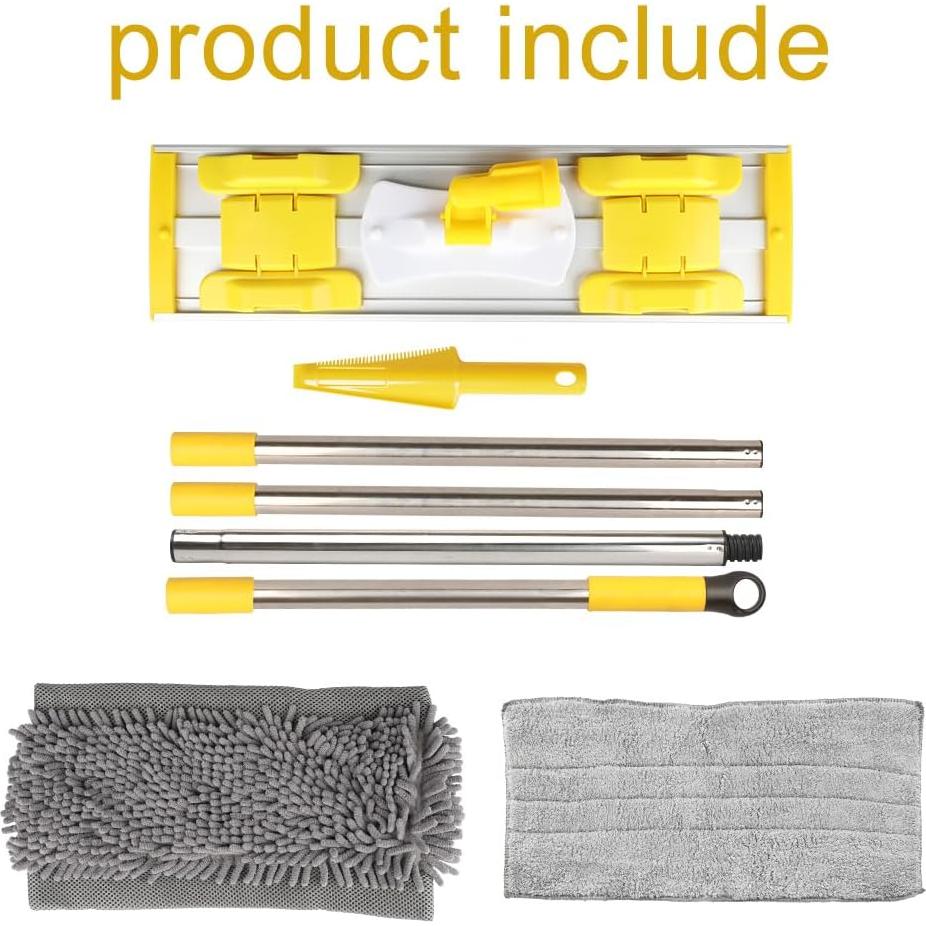 Mopa plana Gloffer con almohadillas lavables y mango ajustable