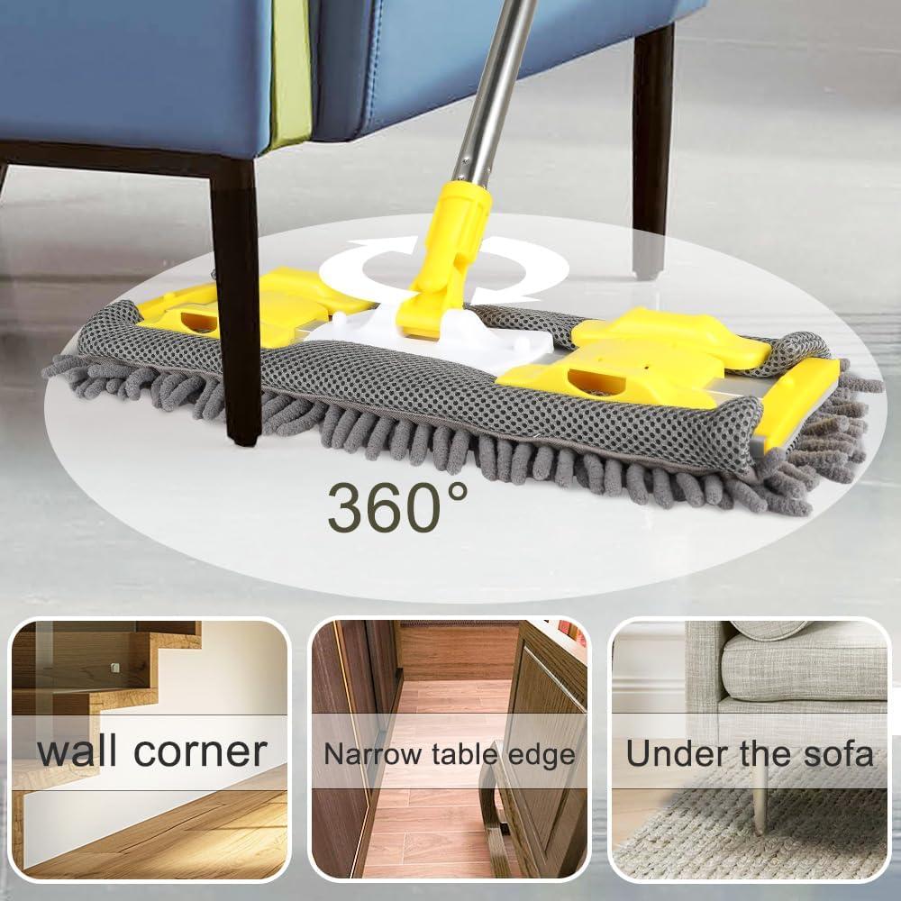 Mopa plana Gloffer con almohadillas lavables y mango ajustable