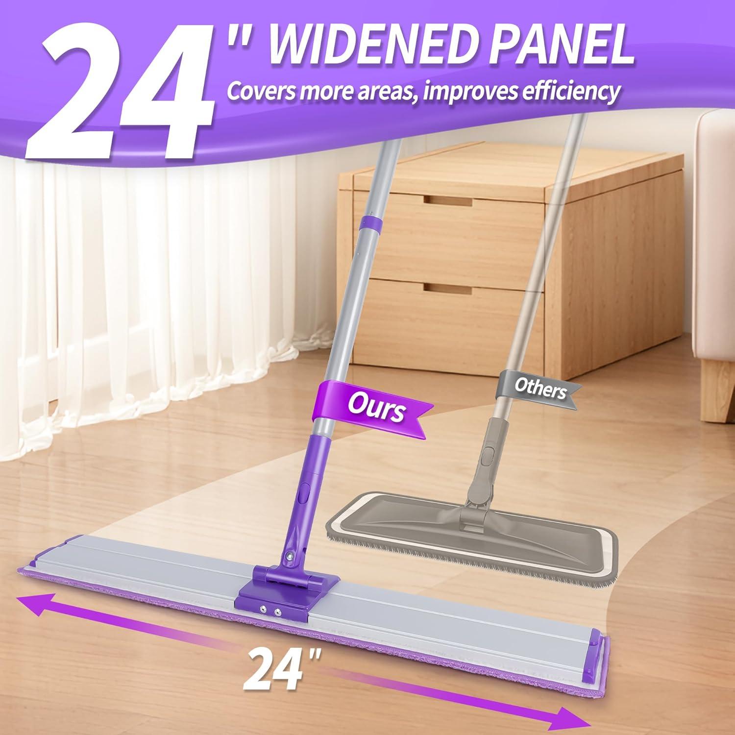 Mopa de Microfibra 60 cm IVYROLL con 4 Paños Lavables