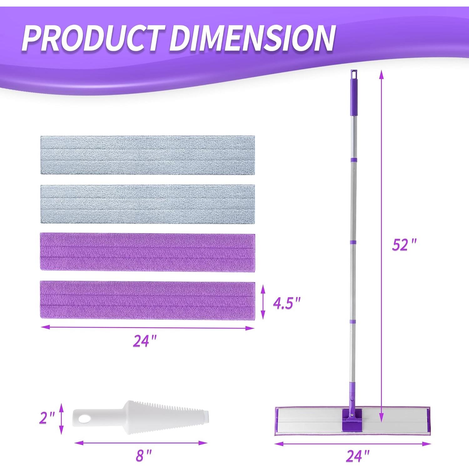 Mopa de Microfibra 60 cm IVYROLL con 4 Paños Lavables