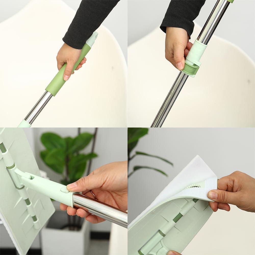 Mopa Ajustable BAISENJIE 60" con Cabezal de 33 cm y Pads