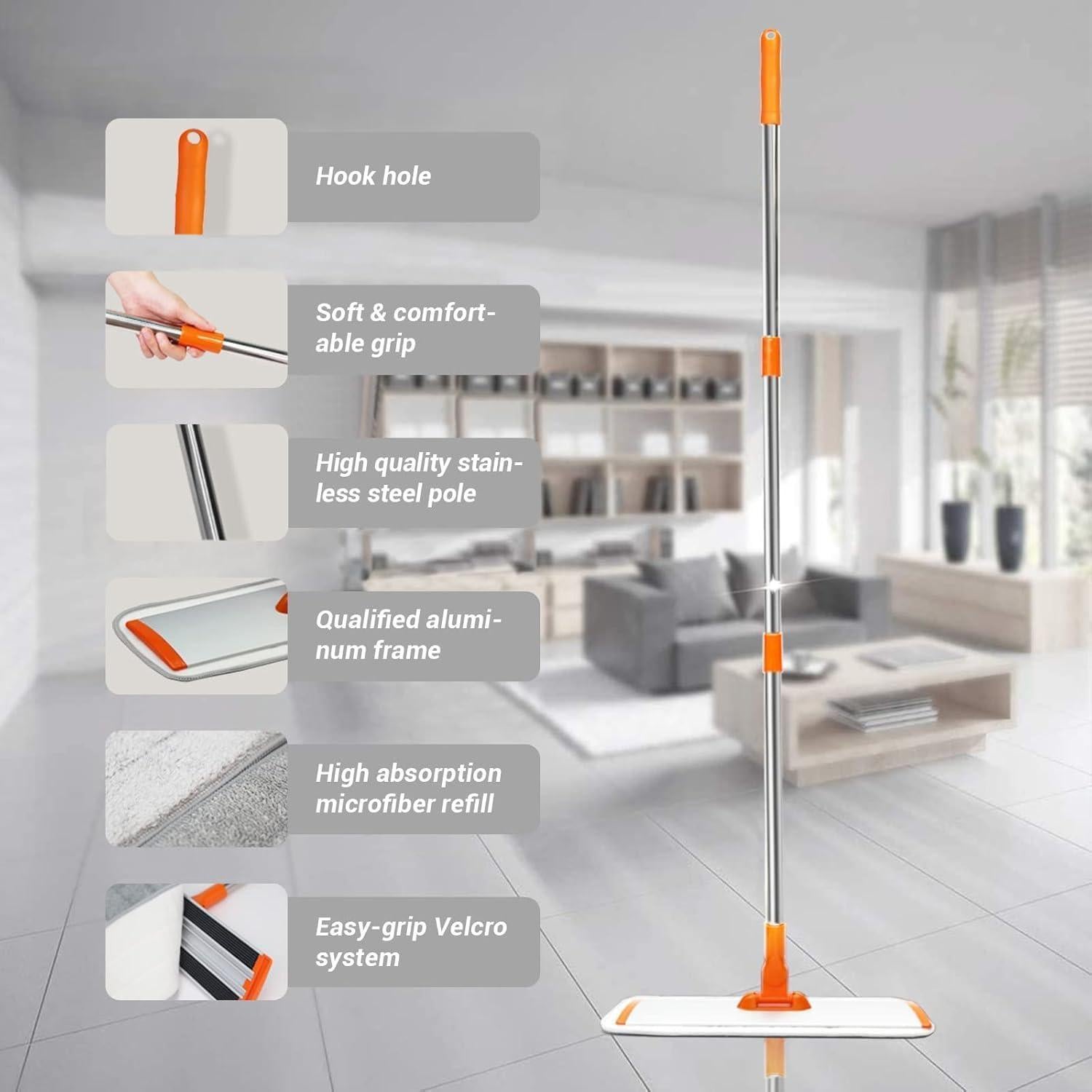 Mopa Húmeda-Seca Loulicia con Mango Ajustable 129.54 cm