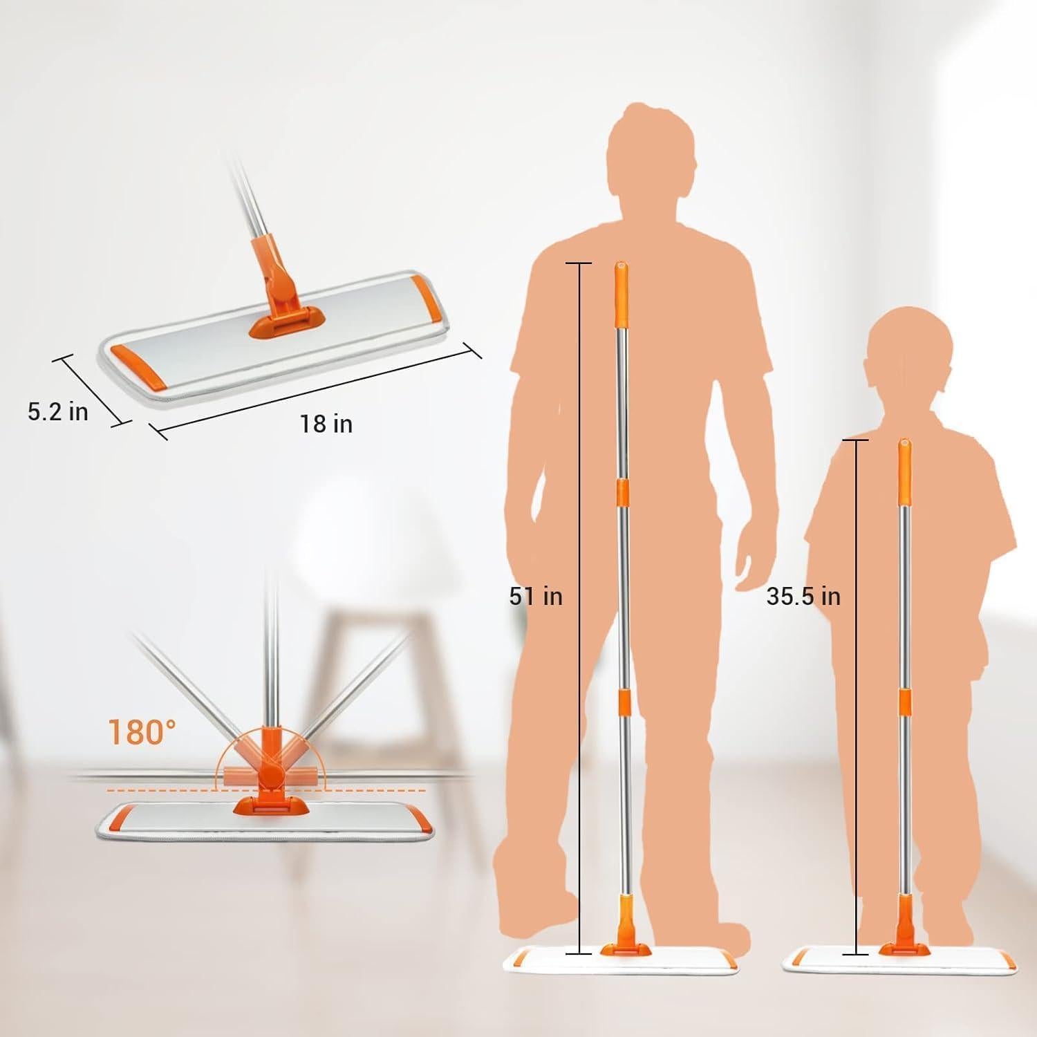 Mopa Húmeda-Seca Loulicia con Mango Ajustable 129.54 cm