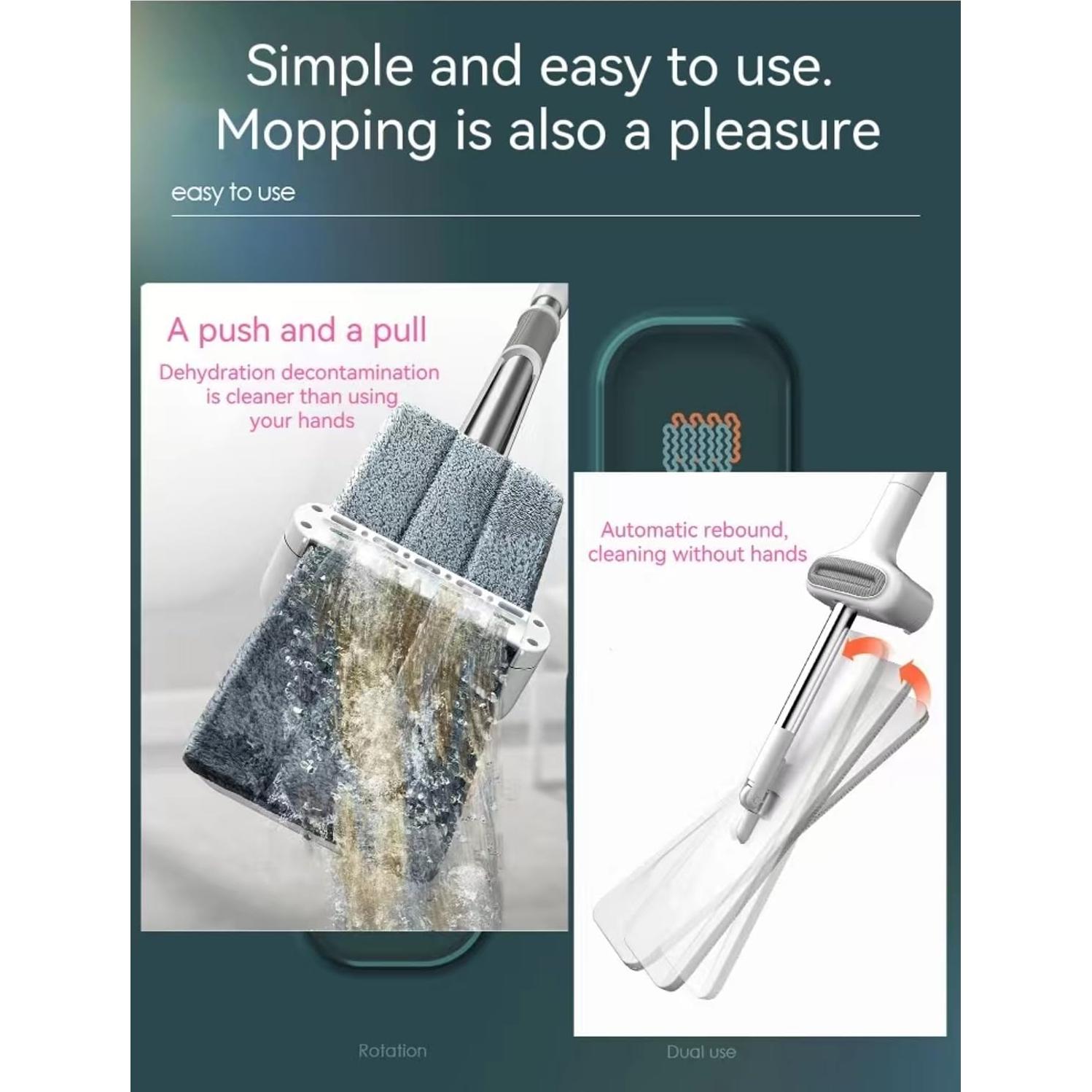 Juego de trapeador y cubo YIMCABDG con 6 almohadillas de microfibra