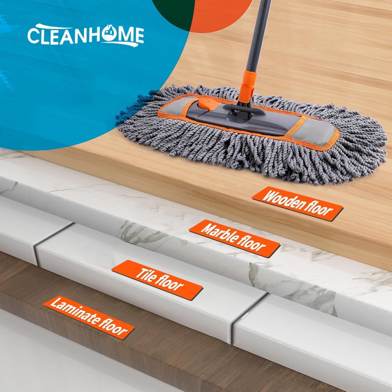 Mopa de Microfibra CLEANHOME FT3303 para Pisos Madera y Baldosas