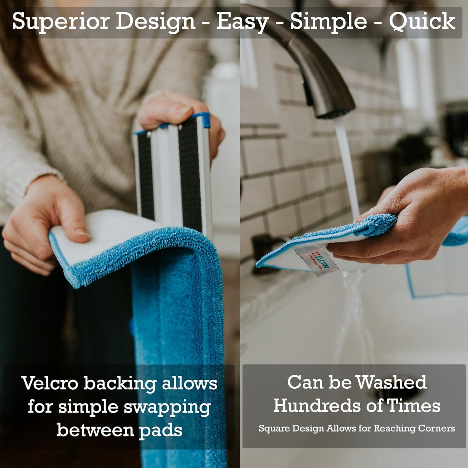 Mopa de Microfibra Zflow Profesional 45.72 cm - Mango Acero Inoxidable