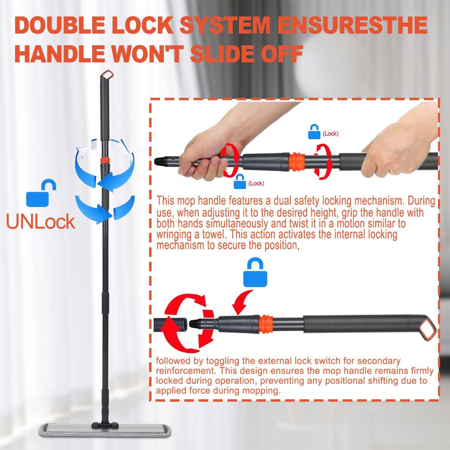 Mop de Microfibra Profesional 18" YOUSHANGJIA con Mango Ajustable