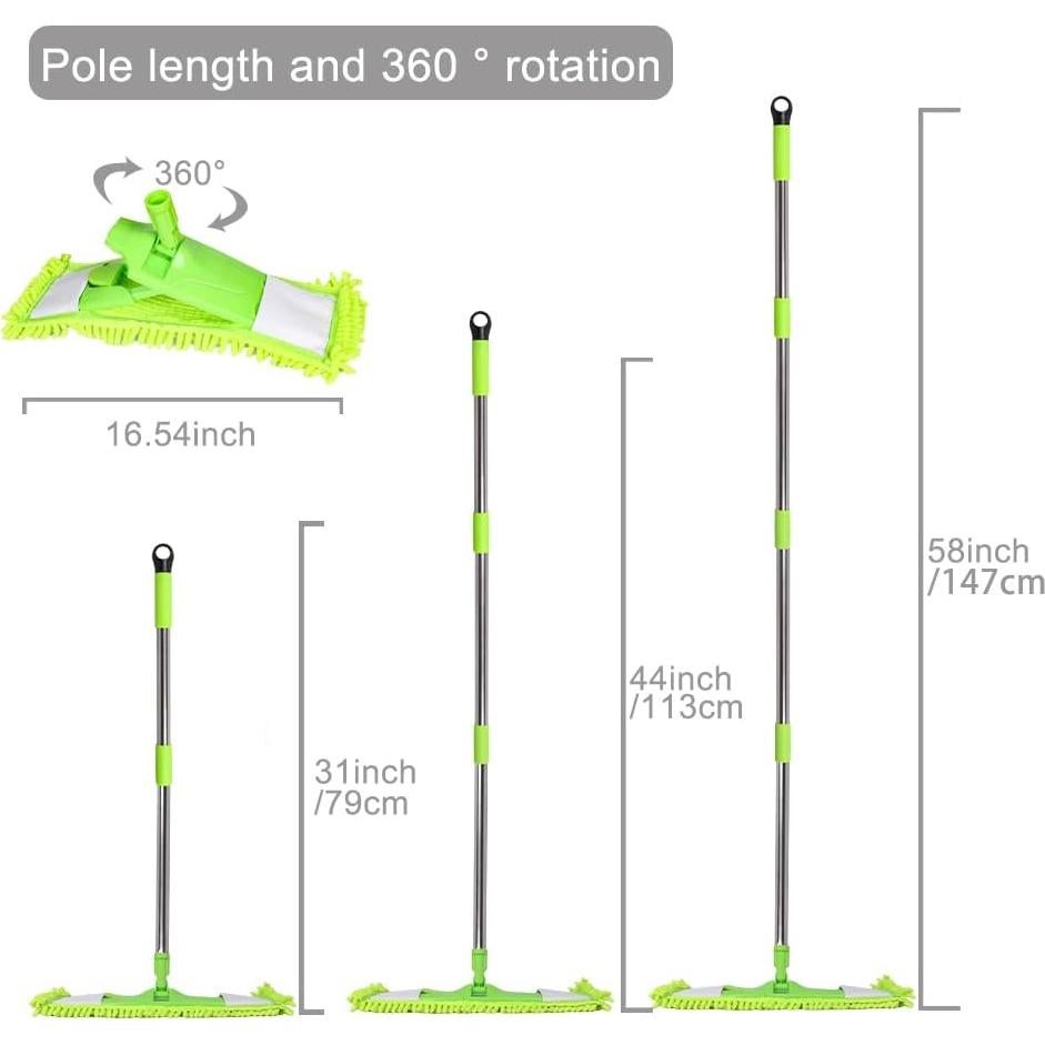 Mopa de Polvo Godiyyer con 2 Almohadillas Lavables 139.7 cm