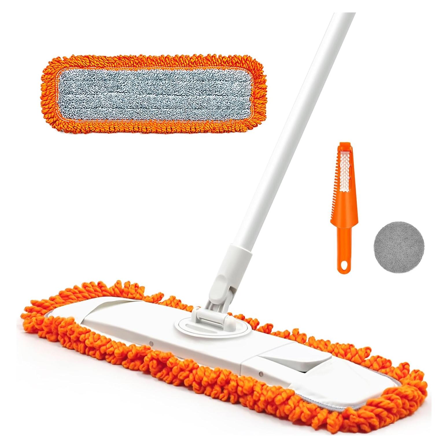 Mopa de Polvo JEHONN con Paño de Microfibra Lavable 90-127 cm