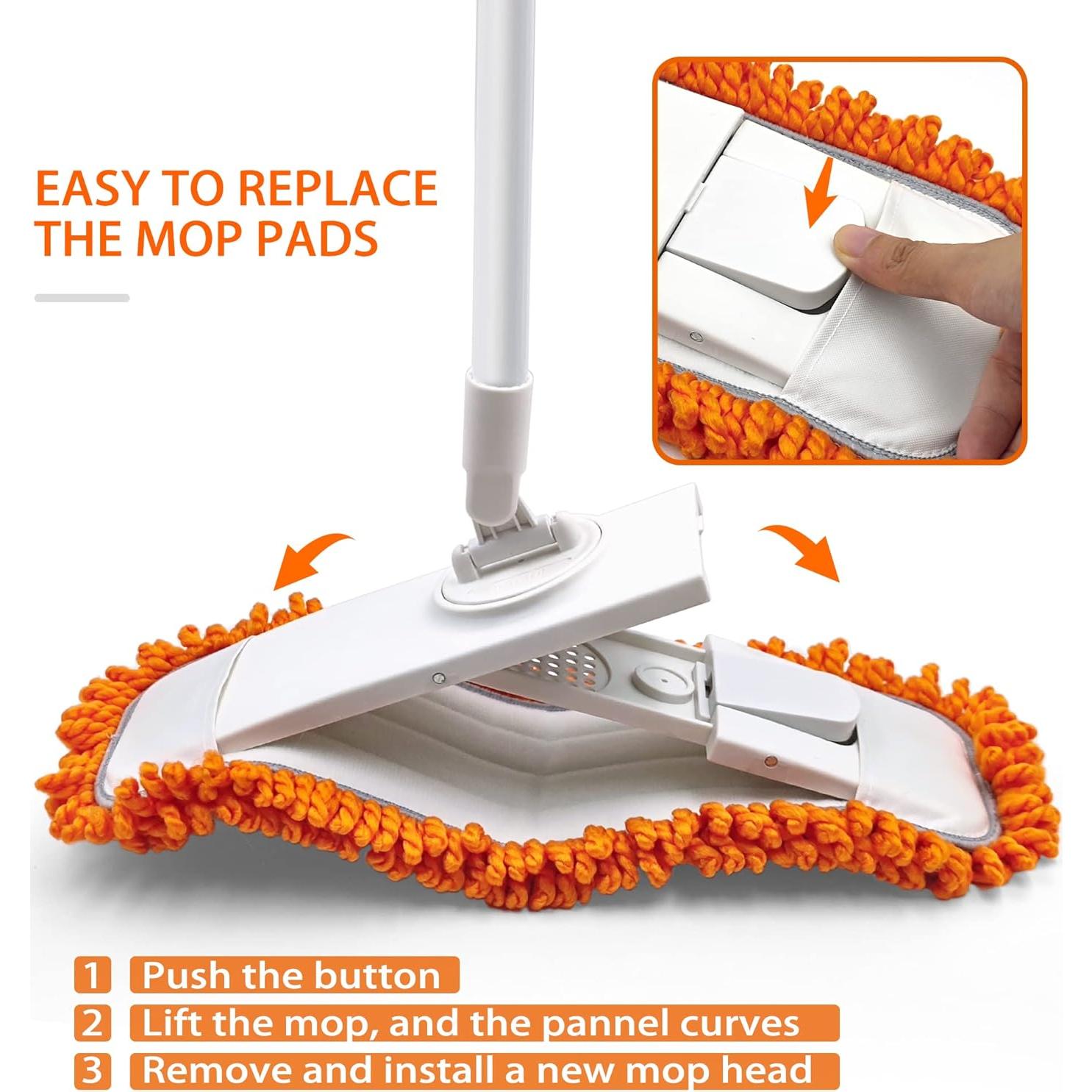 Mopa de Polvo JEHONN con Paño de Microfibra Lavable 90-127 cm