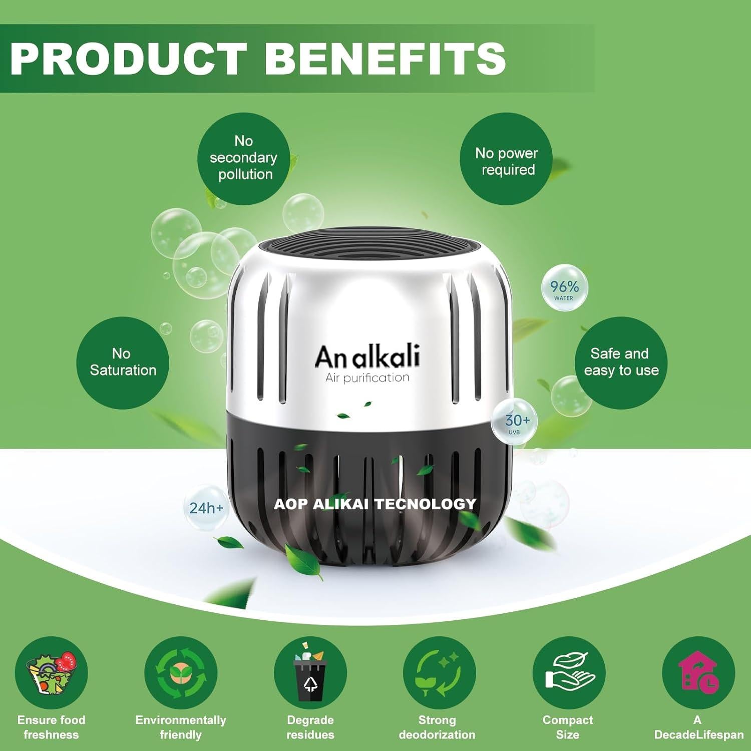 Desodorante de Refrigerador AOP ALKALI 2Pack Ecológico 199g