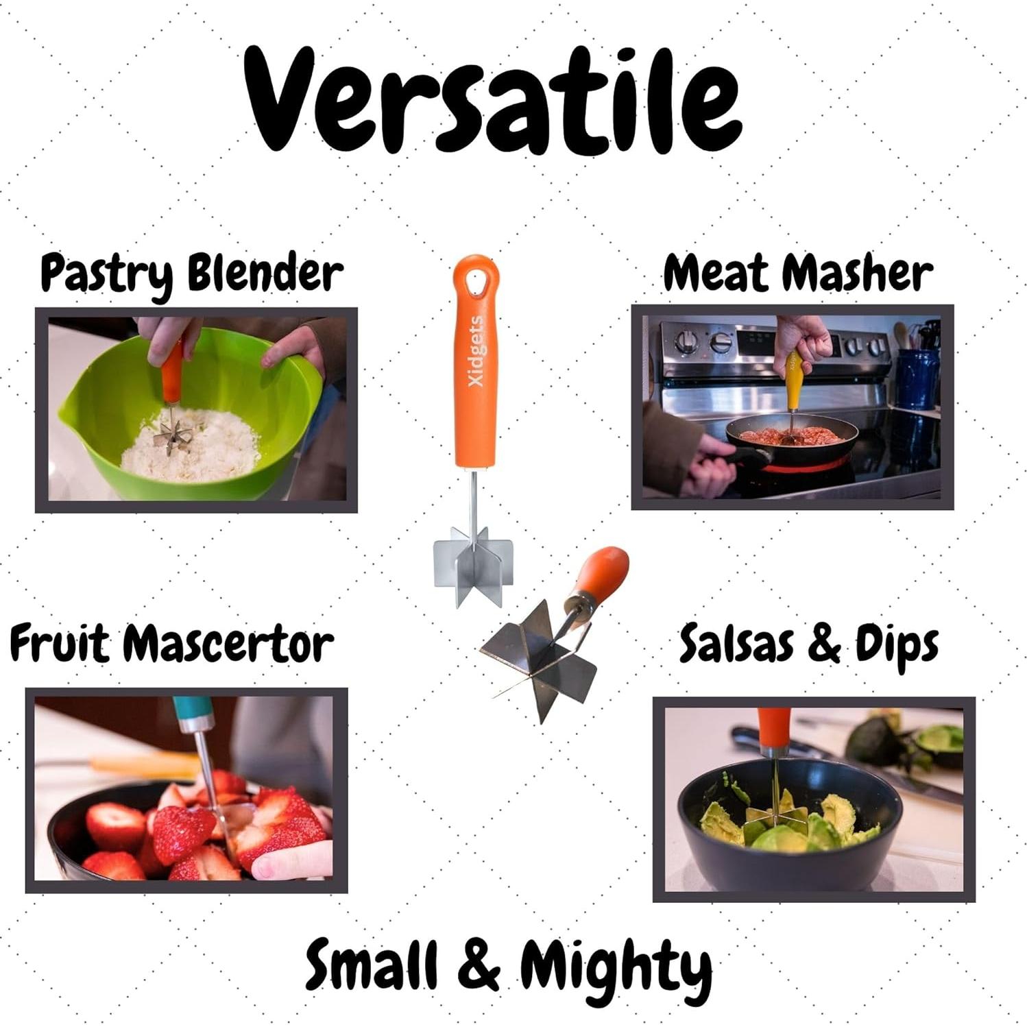 Mini Machacador de Carne Acero Inoxidable Xidgets Naranja