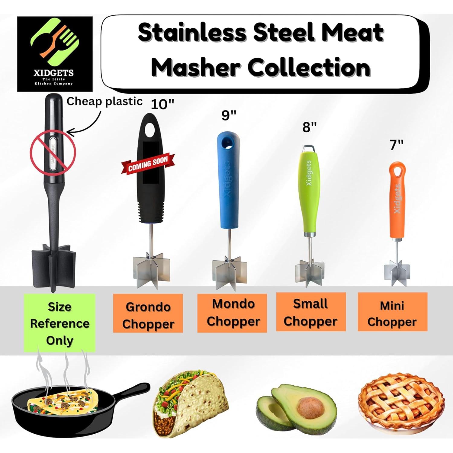 Mini Machacador de Carne Acero Inoxidable Xidgets Naranja