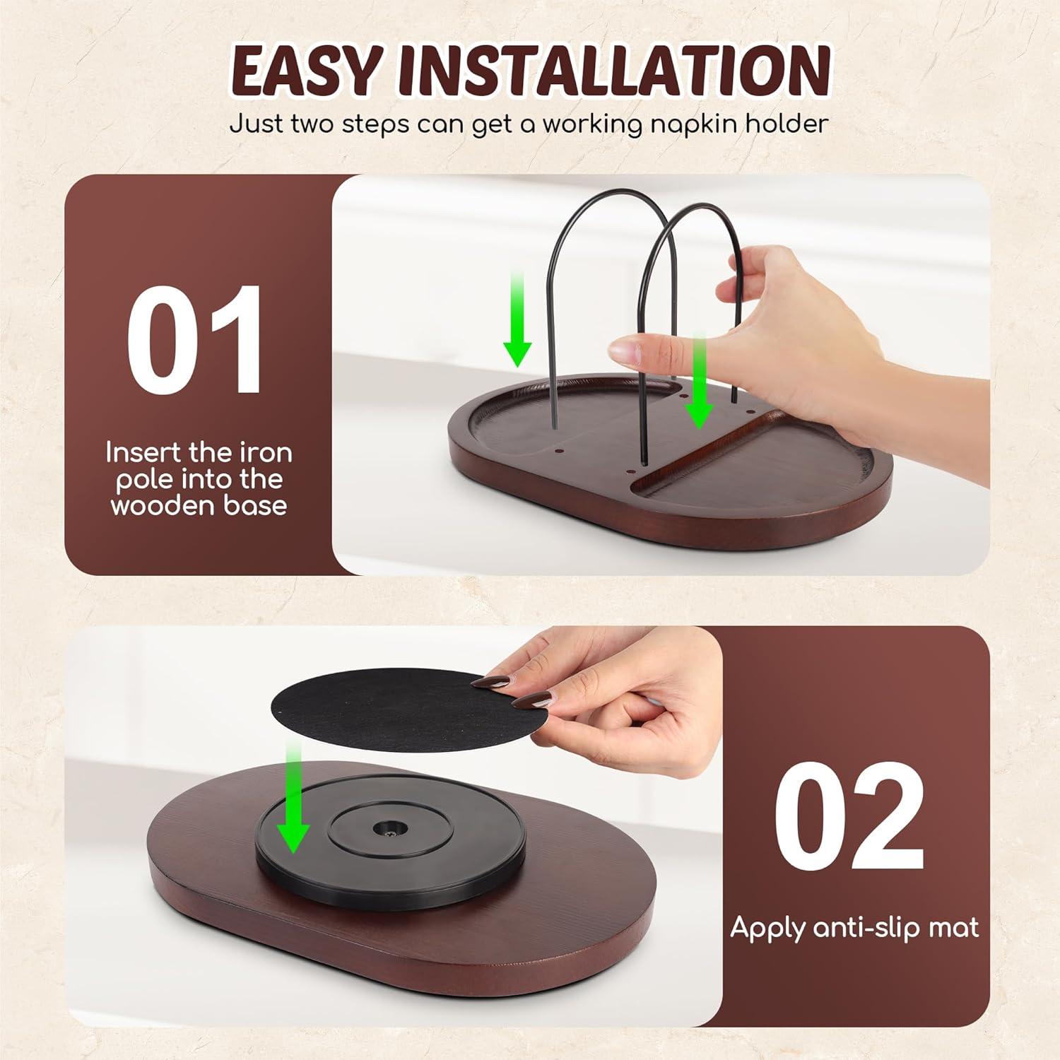 Soporte de Servilletas Rotativo Primo Lines de Madera 16.5 cm