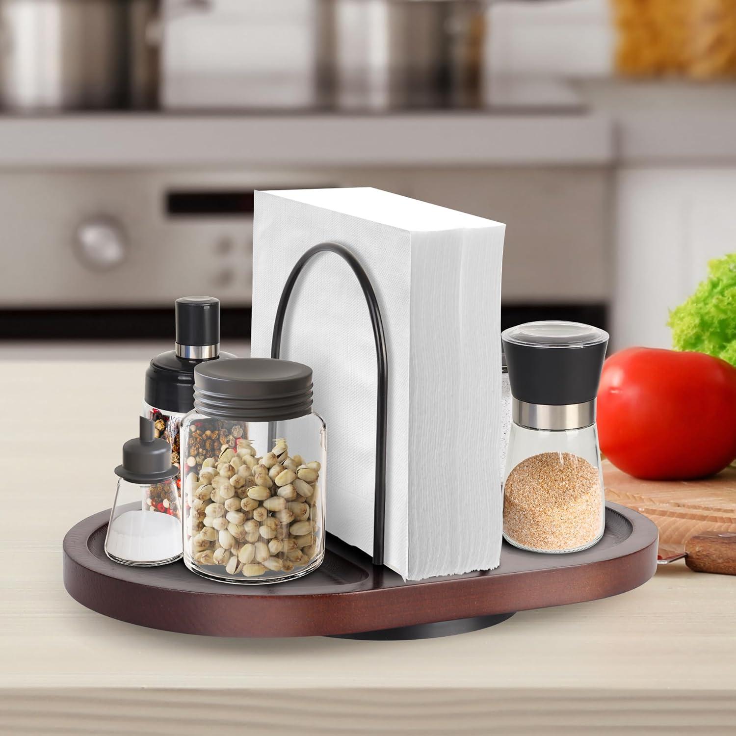 Soporte de Servilletas Rotativo Primo Lines de Madera 16.5 cm