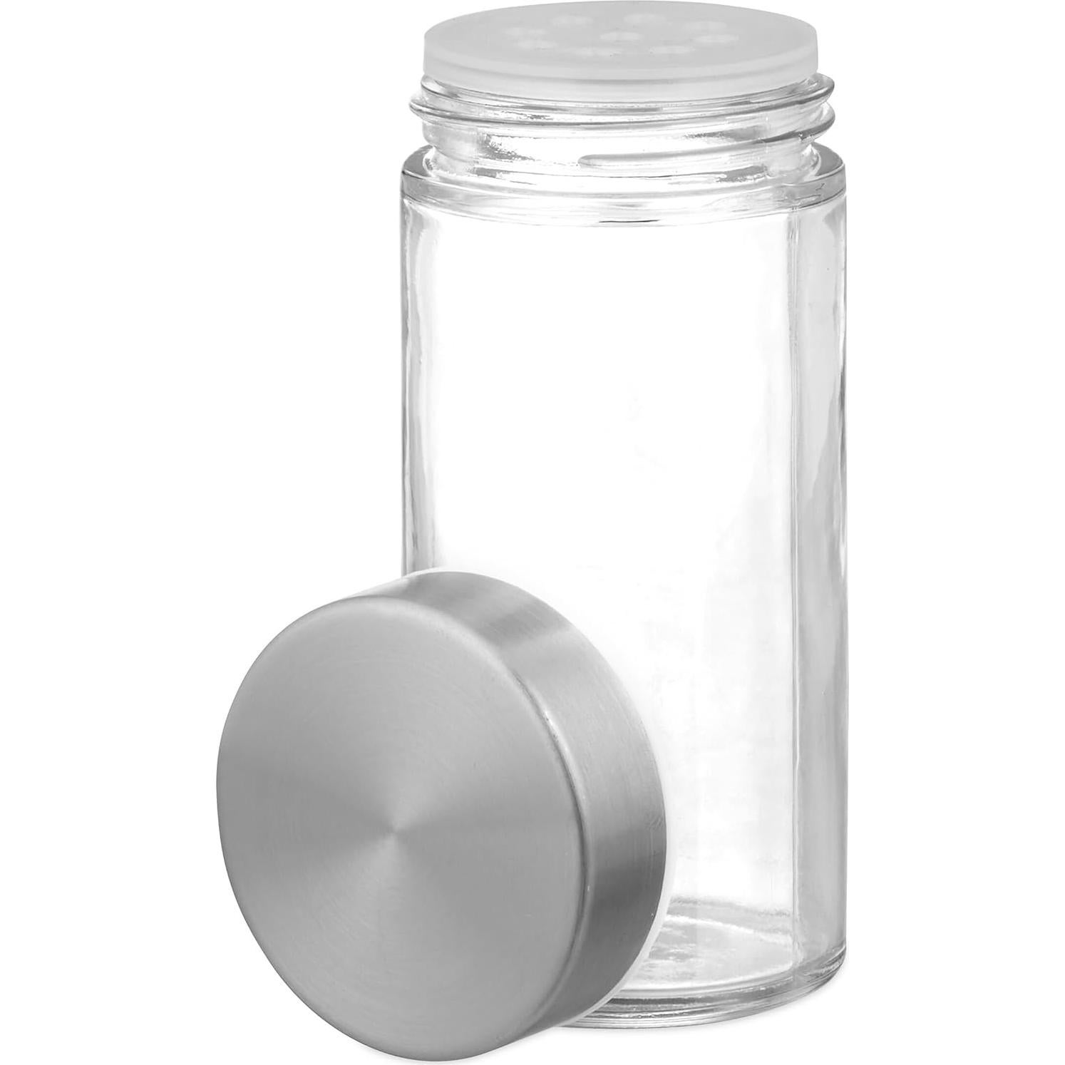 Carrusel de Especias Relaxdays, 16 Tarros, Acero Inoxidable, 28x20x20 cm