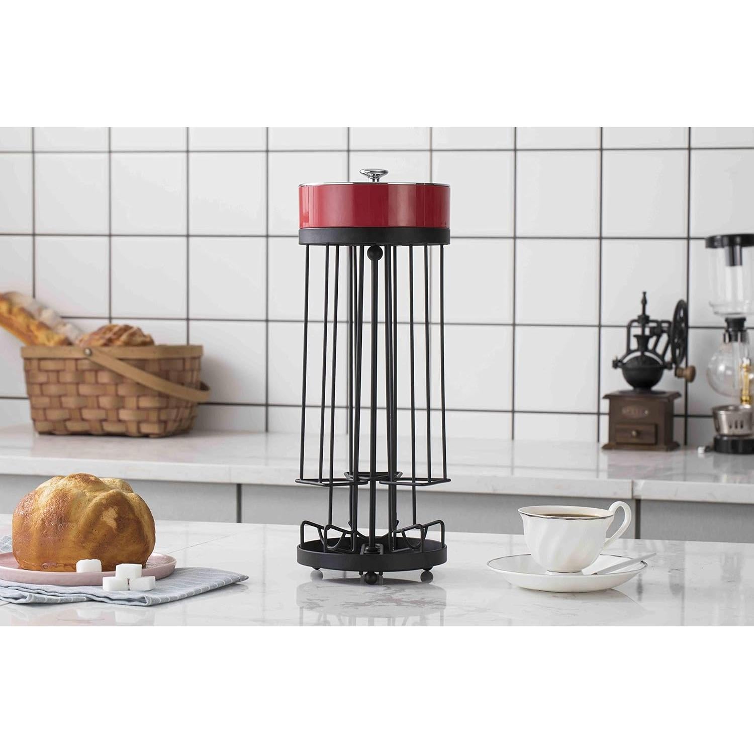 Carrousel de Almacenamiento de Cápsulas de Café Premium Racks - Base Giratoria - Caja de Azúcar Removible