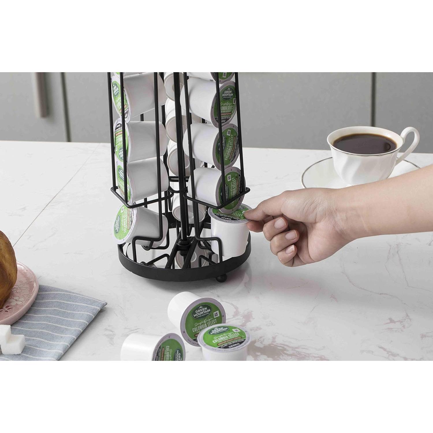 Carrousel de Almacenamiento de Cápsulas de Café Premium Racks - Base Giratoria - Caja de Azúcar Removible