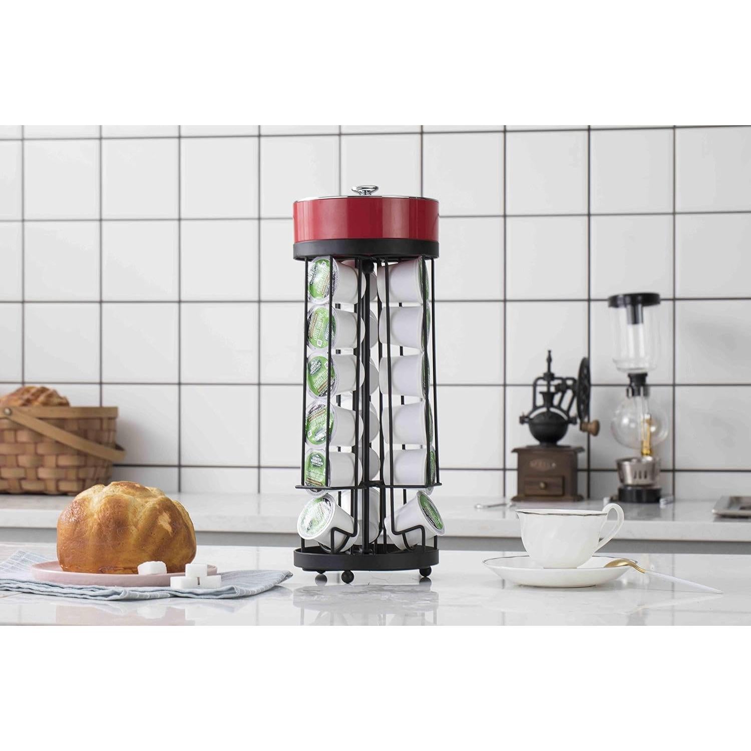 Carrousel de Almacenamiento de Cápsulas de Café Premium Racks - Base Giratoria - Caja de Azúcar Removible