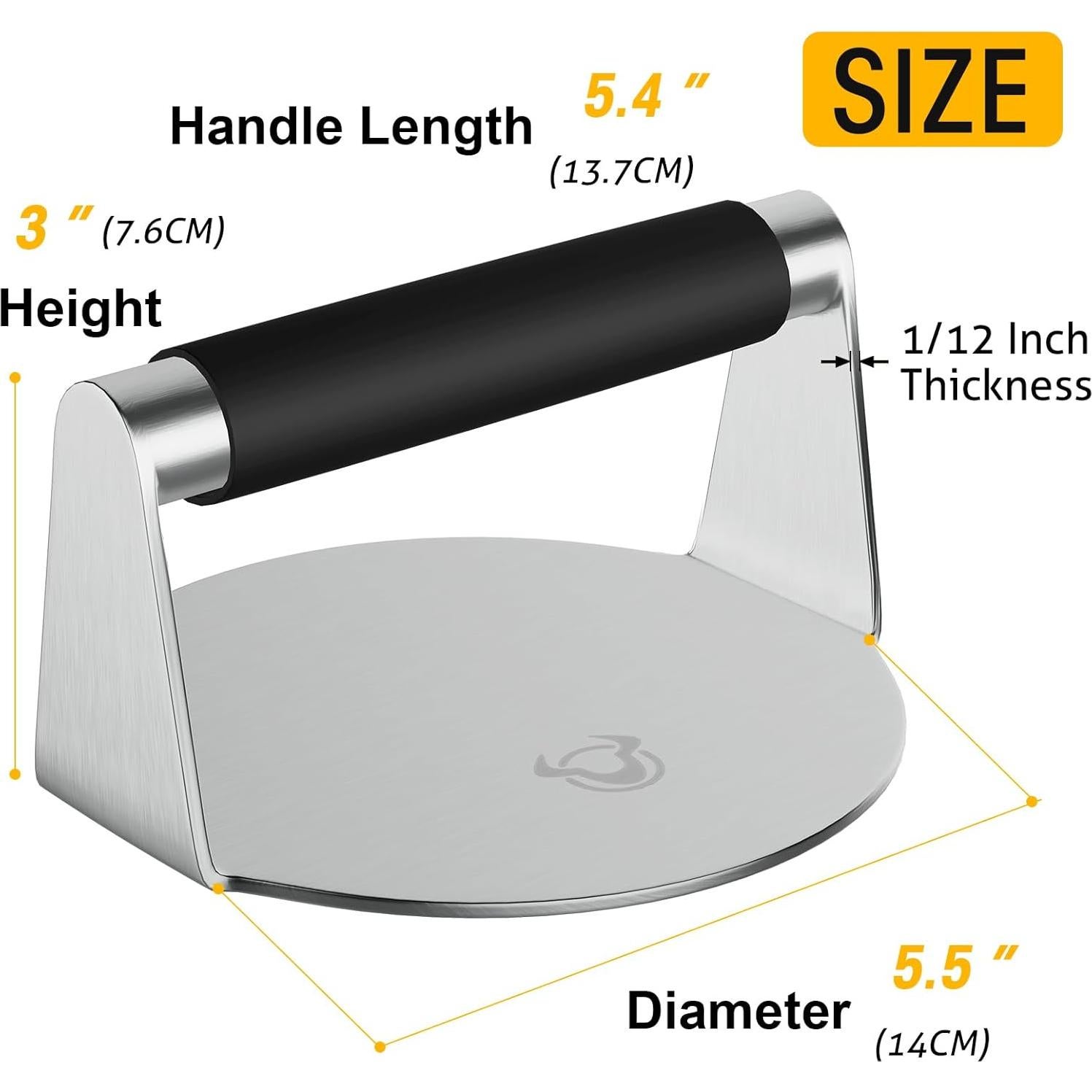 Prensa de Hamburguesas PMYEK de Acero Inoxidable 14 cm