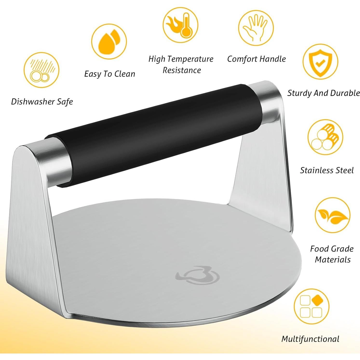 Prensa de Hamburguesas PMYEK de Acero Inoxidable 14 cm