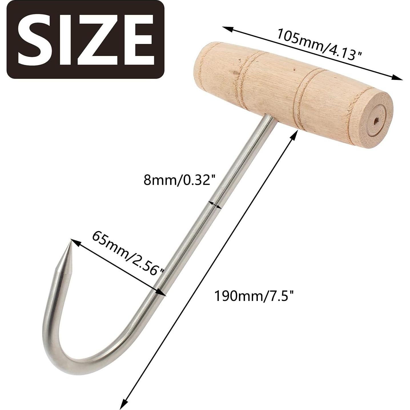 Ganchos de Carne Bonsicoky 2PCS Acero Inoxidable 17.78 cm