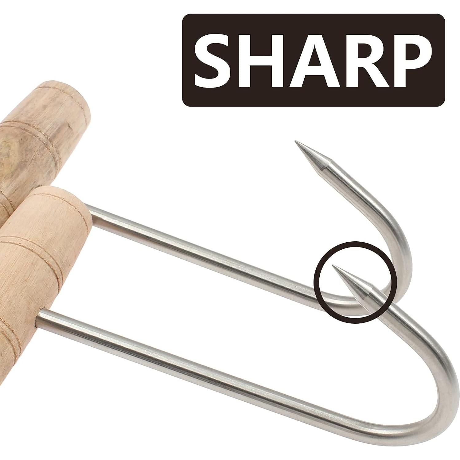 Ganchos de Carne Bonsicoky 2PCS Acero Inoxidable 17.78 cm