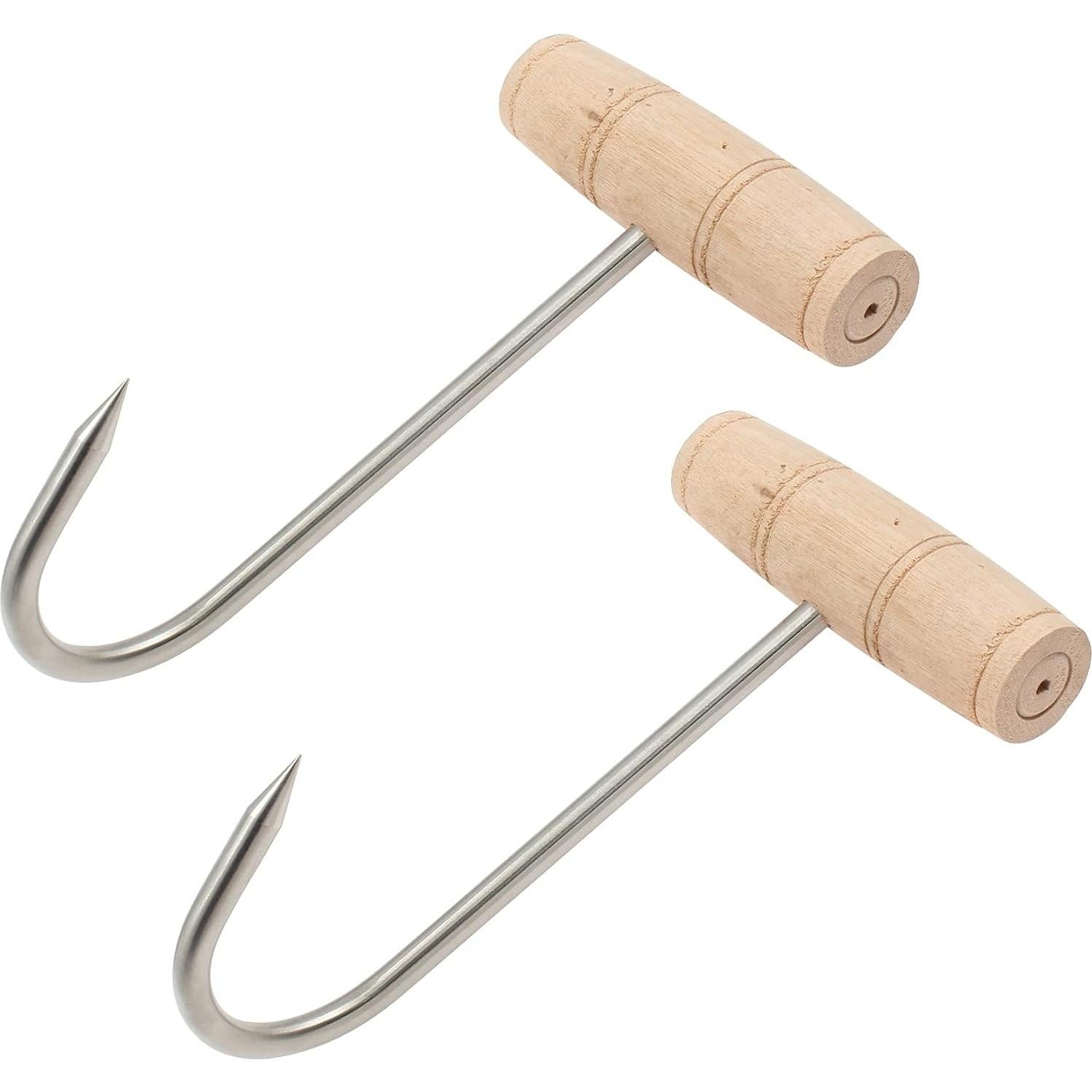 Ganchos de Carne Bonsicoky 2PCS Acero Inoxidable 17.78 cm