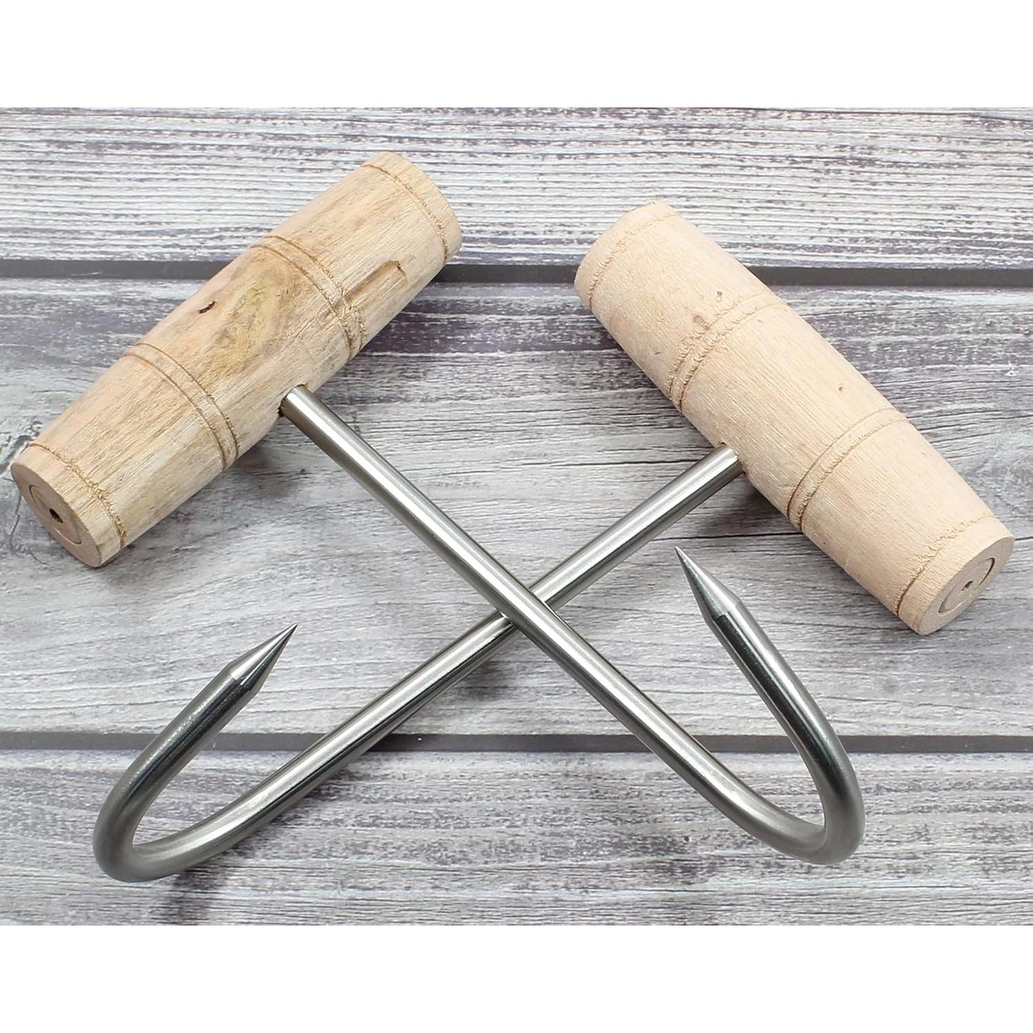 Ganchos de Carne Bonsicoky 2PCS Acero Inoxidable 17.78 cm