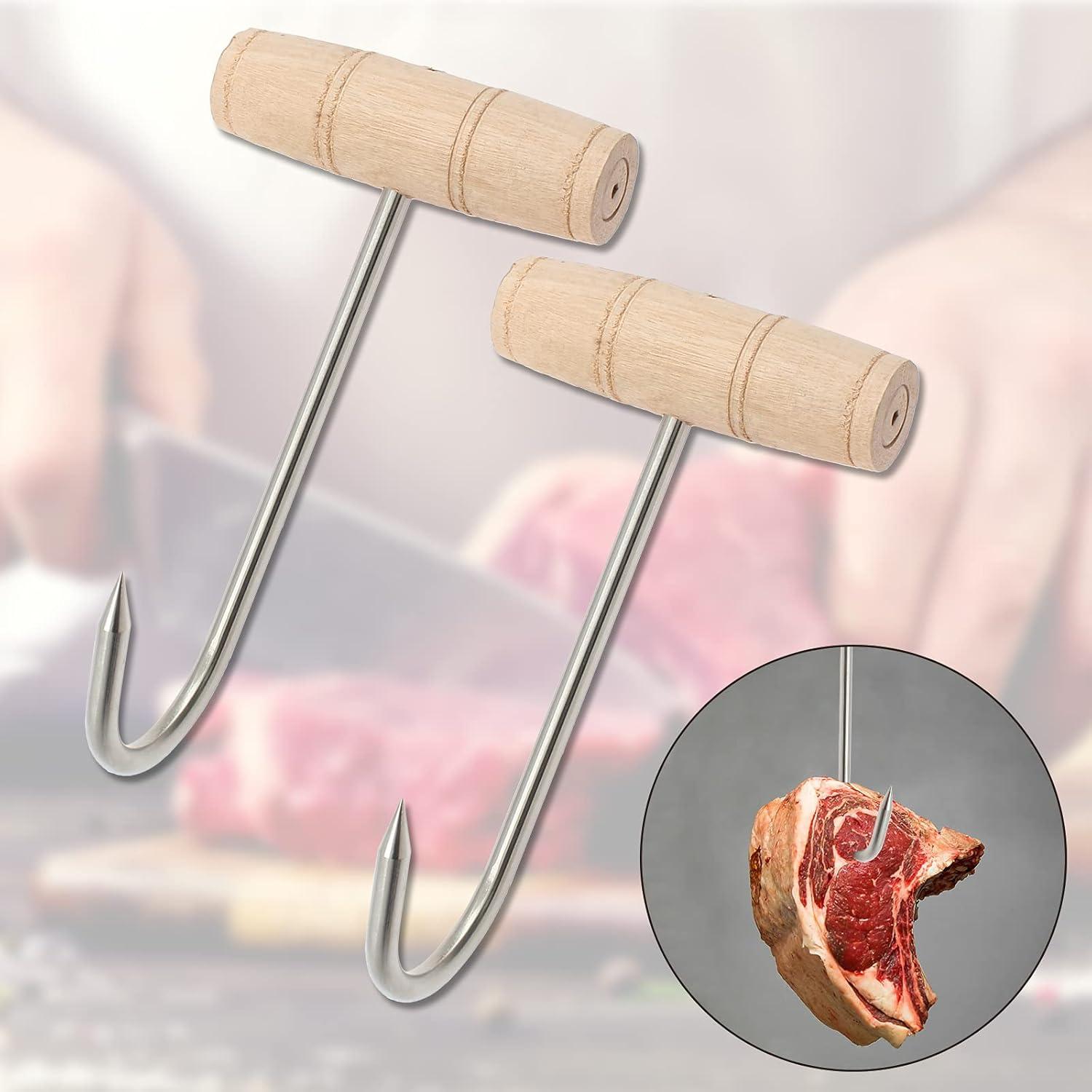 Ganchos de Carne Bonsicoky 2PCS Acero Inoxidable 17.78 cm