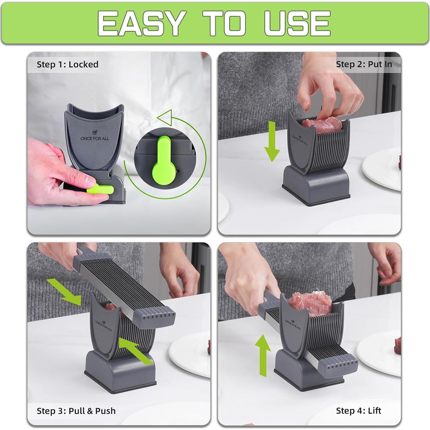 Cortador de Carne Manual ONCE PARA TODOS - Acero Inoxidable 21.5 cm