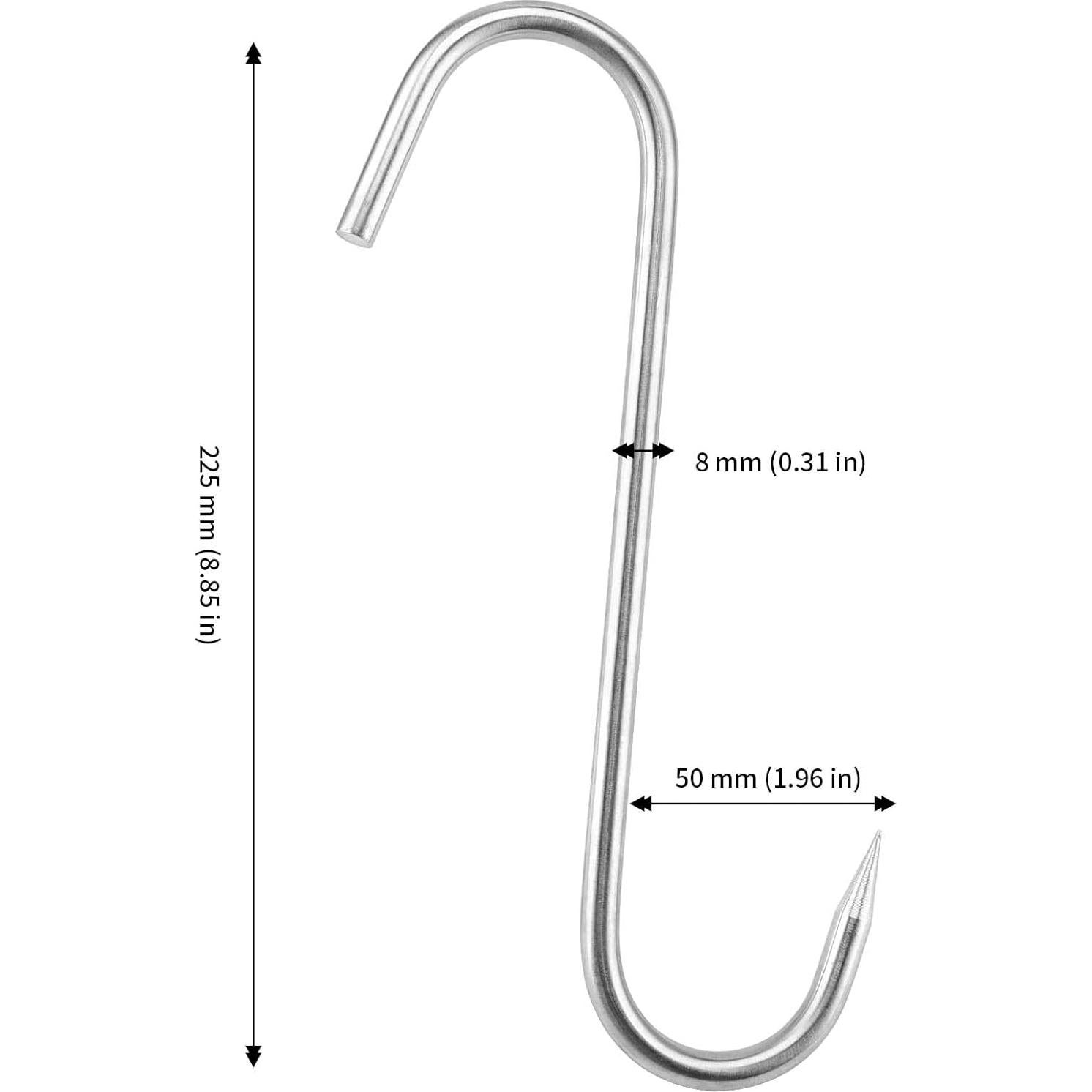 Ganchos de Carne JAPCHET 20 Piezas Acero Inoxidable 22.5 cm