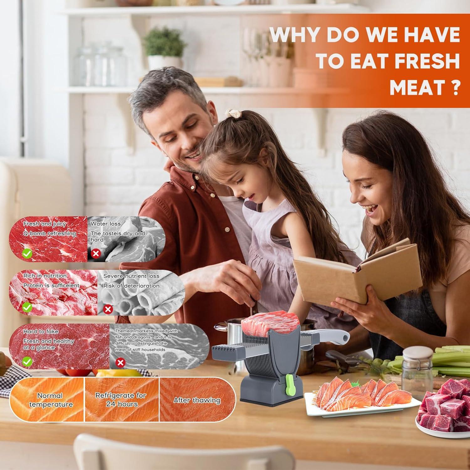 Cortador de Carne Manual ChuTonTu 20.32 cm Gris Ajustable