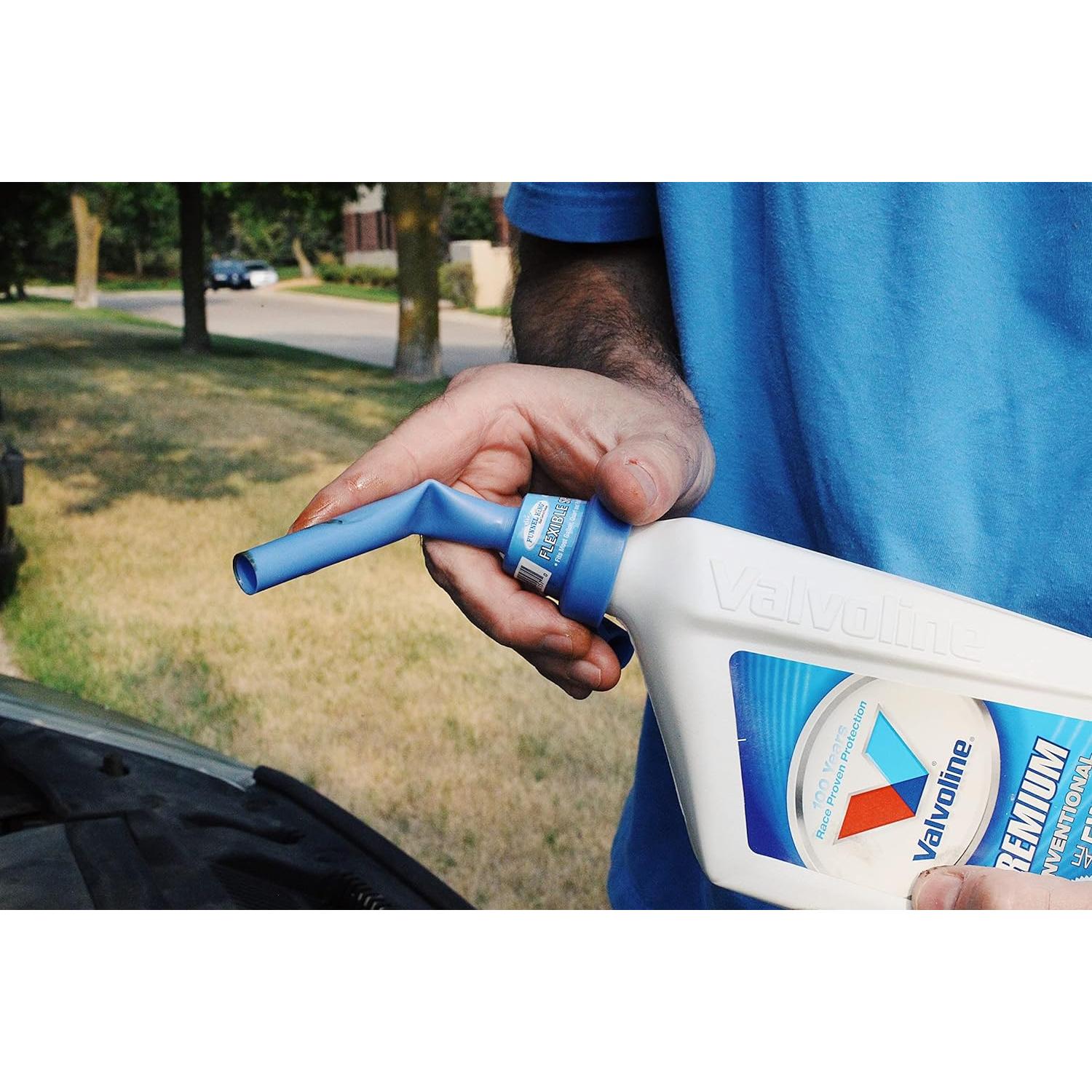 WirthCo 32157 TripleThread(tm) Flexible Spout Funnel with Cap, colors may vary