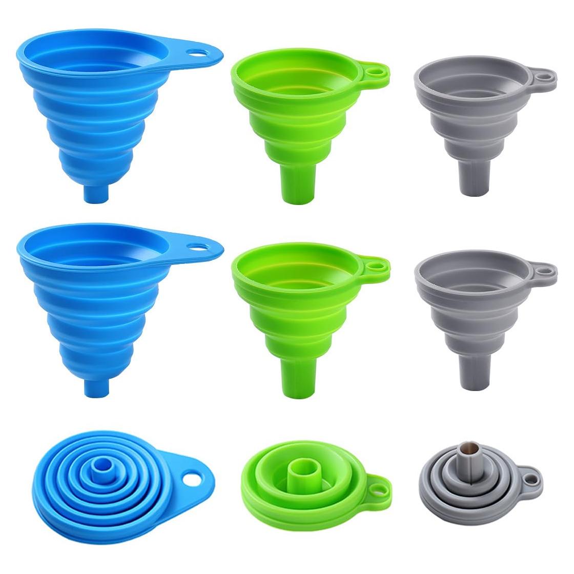 Juego de 6 embudos colapsables de silicona Emptycolor - Grado alimenticio