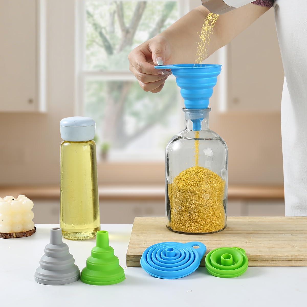 Juego de 6 embudos colapsables de silicona Emptycolor - Grado alimenticio