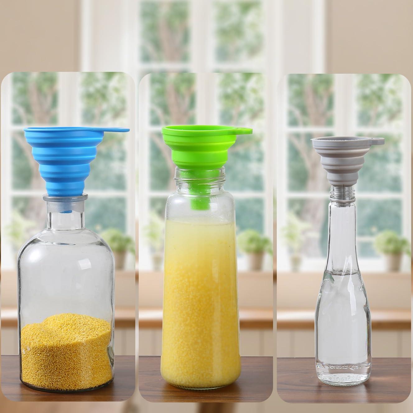 Juego de 6 embudos colapsables de silicona Emptycolor - Grado alimenticio