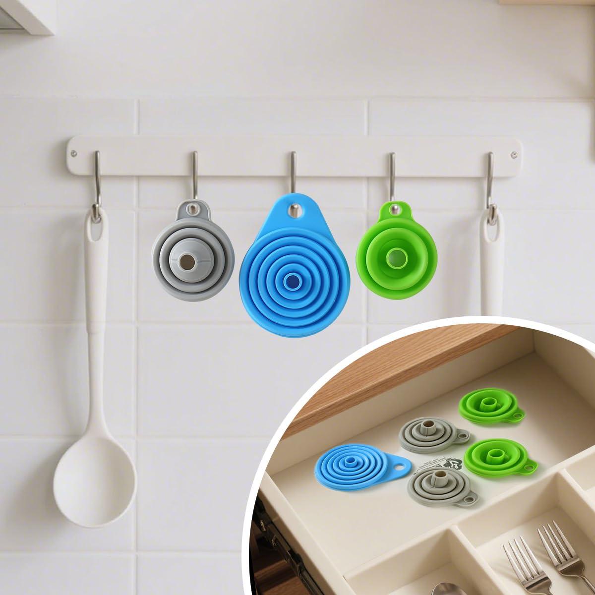 Juego de 6 embudos colapsables de silicona Emptycolor - Grado alimenticio