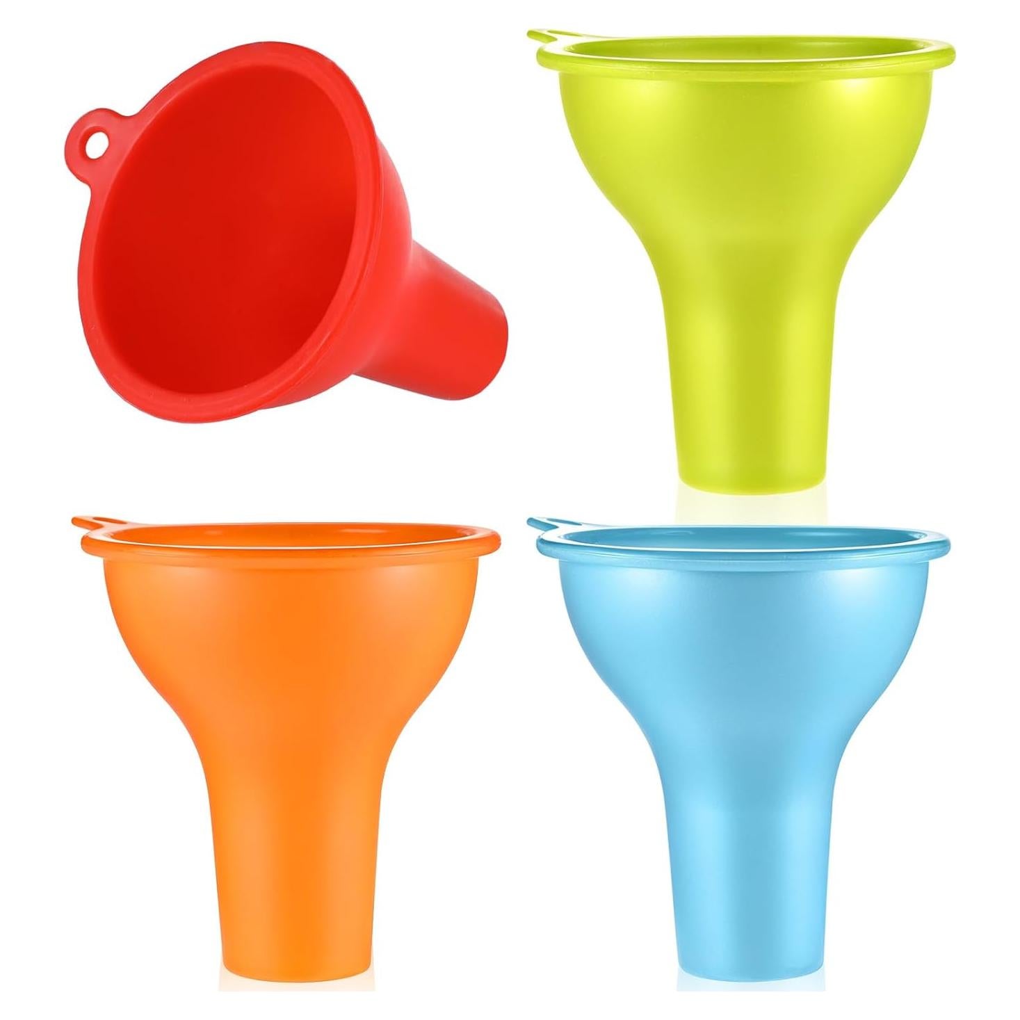 Juego de 4 embudos de silicona Alrhso de boca ancha 8.1 cm