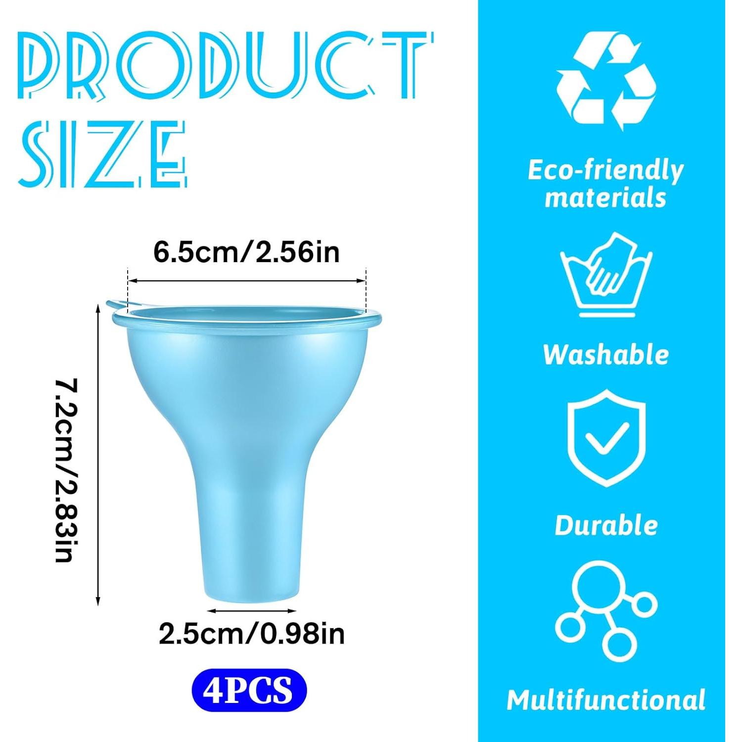 Juego de 4 embudos de silicona Alrhso de boca ancha 8.1 cm