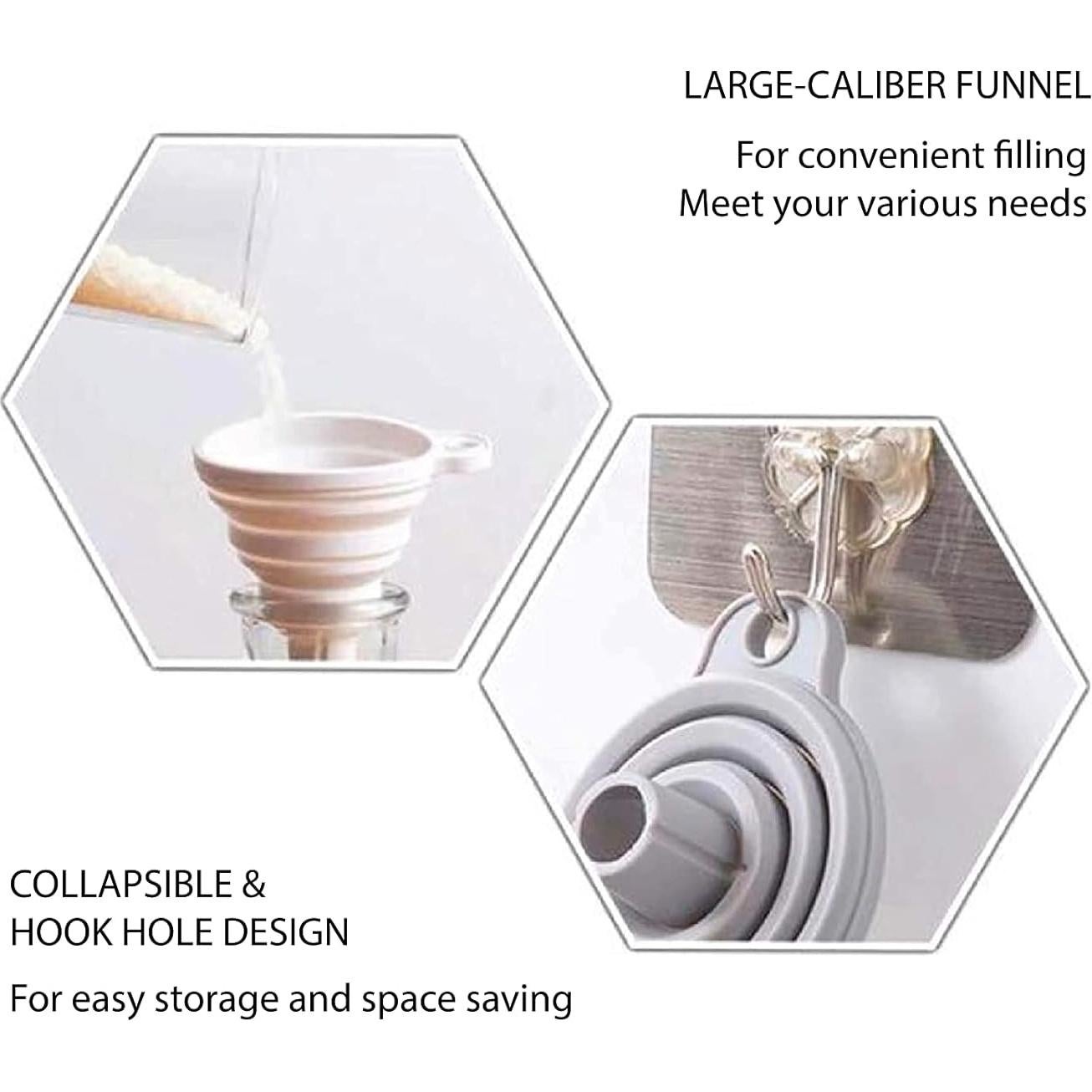 Juego de 2 Embudos Plegables de Silicona Mistifi - Grado Alimenticio